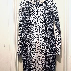 Michael Kors  black & white animal print dress size 10, new!